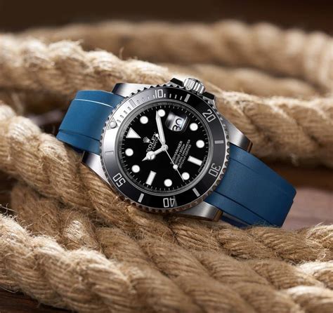 rolex with blue strap|rolex rubber strap 22mm.